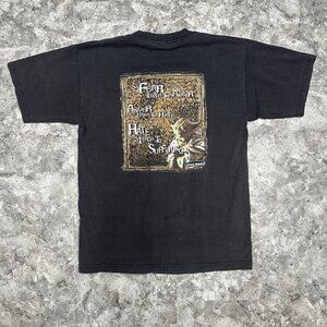 Vintage Star Wars T Shirt Yoda Fear Is The Path To The Dark Side Size L Black